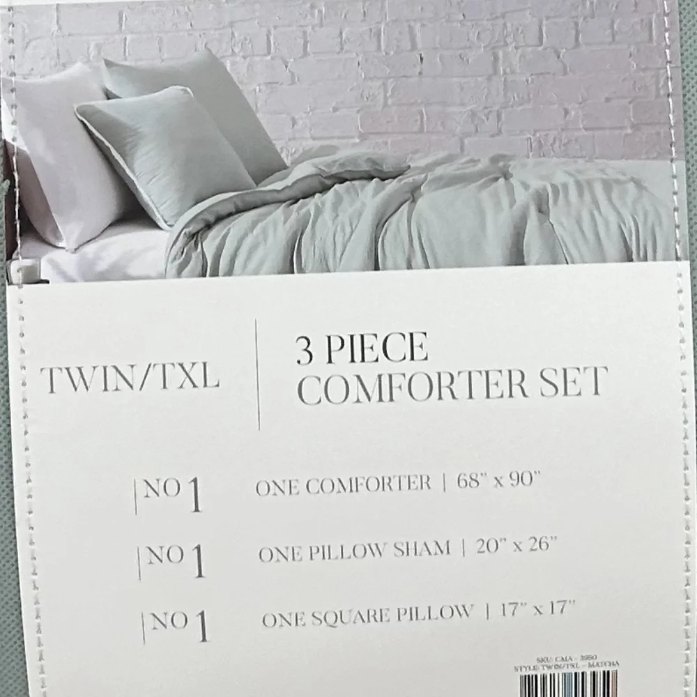 Dream Stories Matcha Green Twin/Twin XL Comforter Set New 3 Pieces 68”x90”
